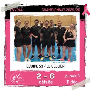 Rencontre J3 de la S3 : Vigneux contre le Cellier (défaite)